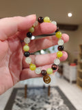 Bracelet Signe Astrologique Taureau – Serpentine Jaune, Jade de Chine; Œil de Tigre ♉