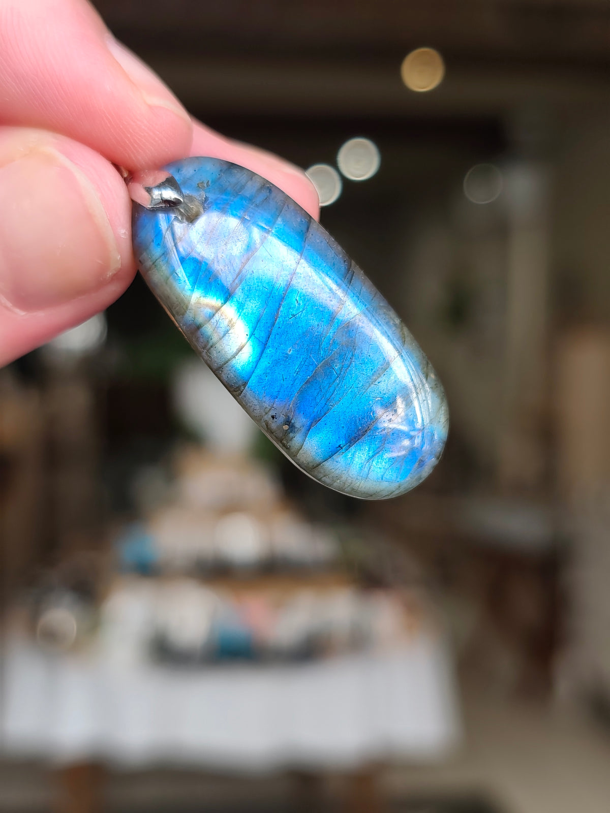 Pendentif en labradorite — Pièce unique | Qualité extra
