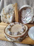 Clarté d’Âme – Bracelet Agate Grise, Sélénite & Cristal de Roche | Collection Œil de Luna