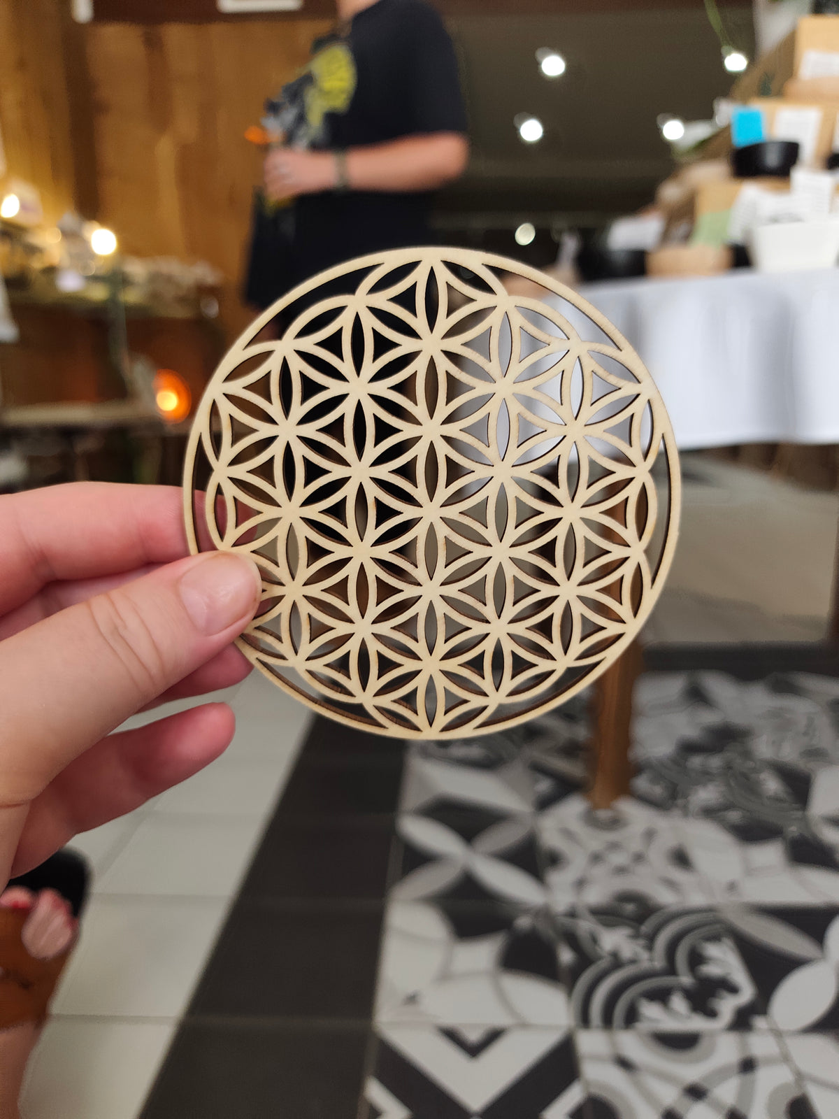 Fleur de Vie en bois – 10 cm – Modèle 2
