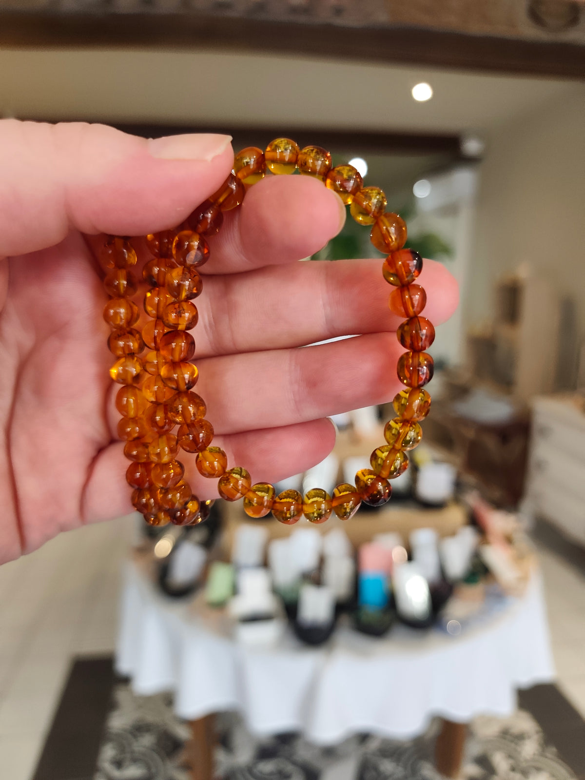 Bracelet Ambre Baltique Cognac – 8 mm
