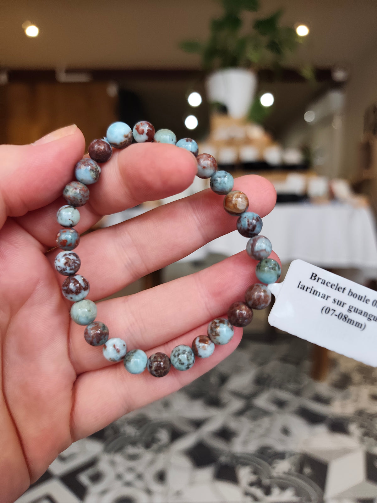 Bracelet en Larimar qualité A sur gangue