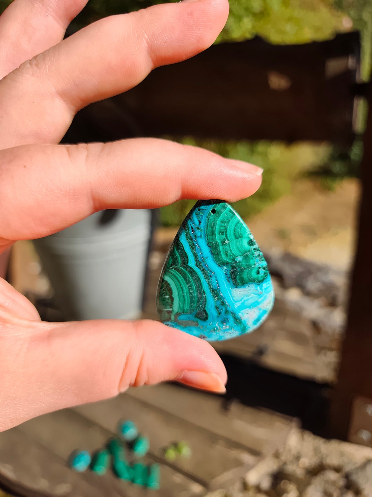 Pendentif chrysocolle pièce unique
