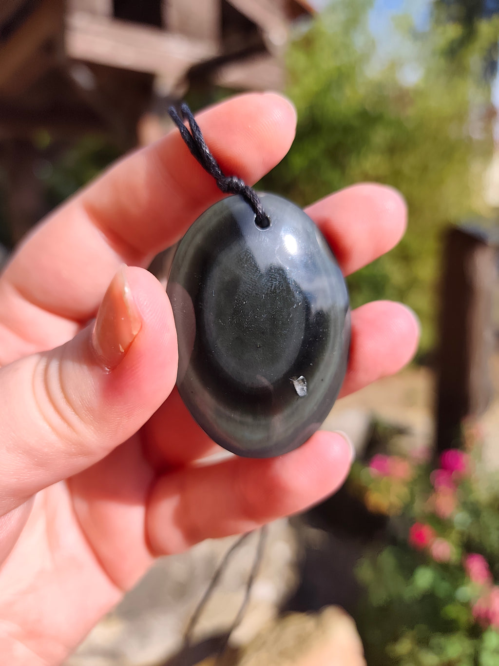 Pendentif Obsidienne Œil Céleste — Pièce unique