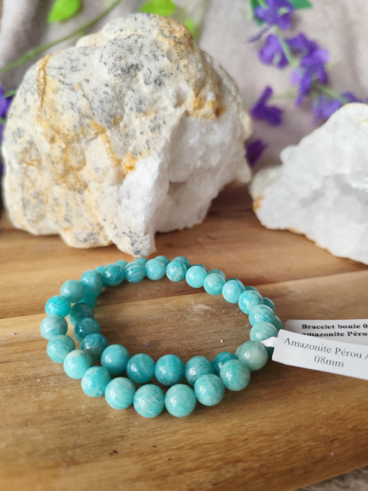 Bracelet Amazonite Pérou AA – 8 mm