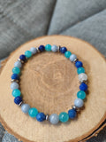 Bracelet avoir plus d'audace, être soi, oser dire non / lapis Lazuli, amazonite, Angélite