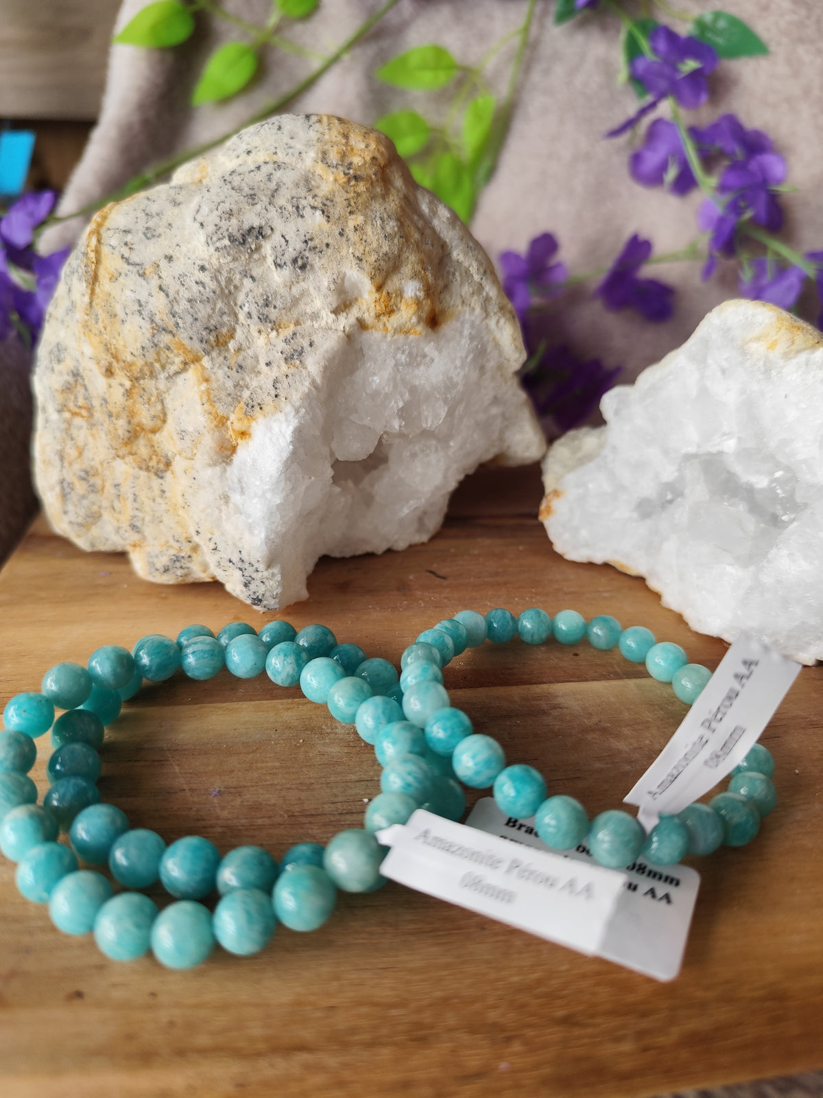 Bracelet Amazonite Pérou AA – 8 mm
