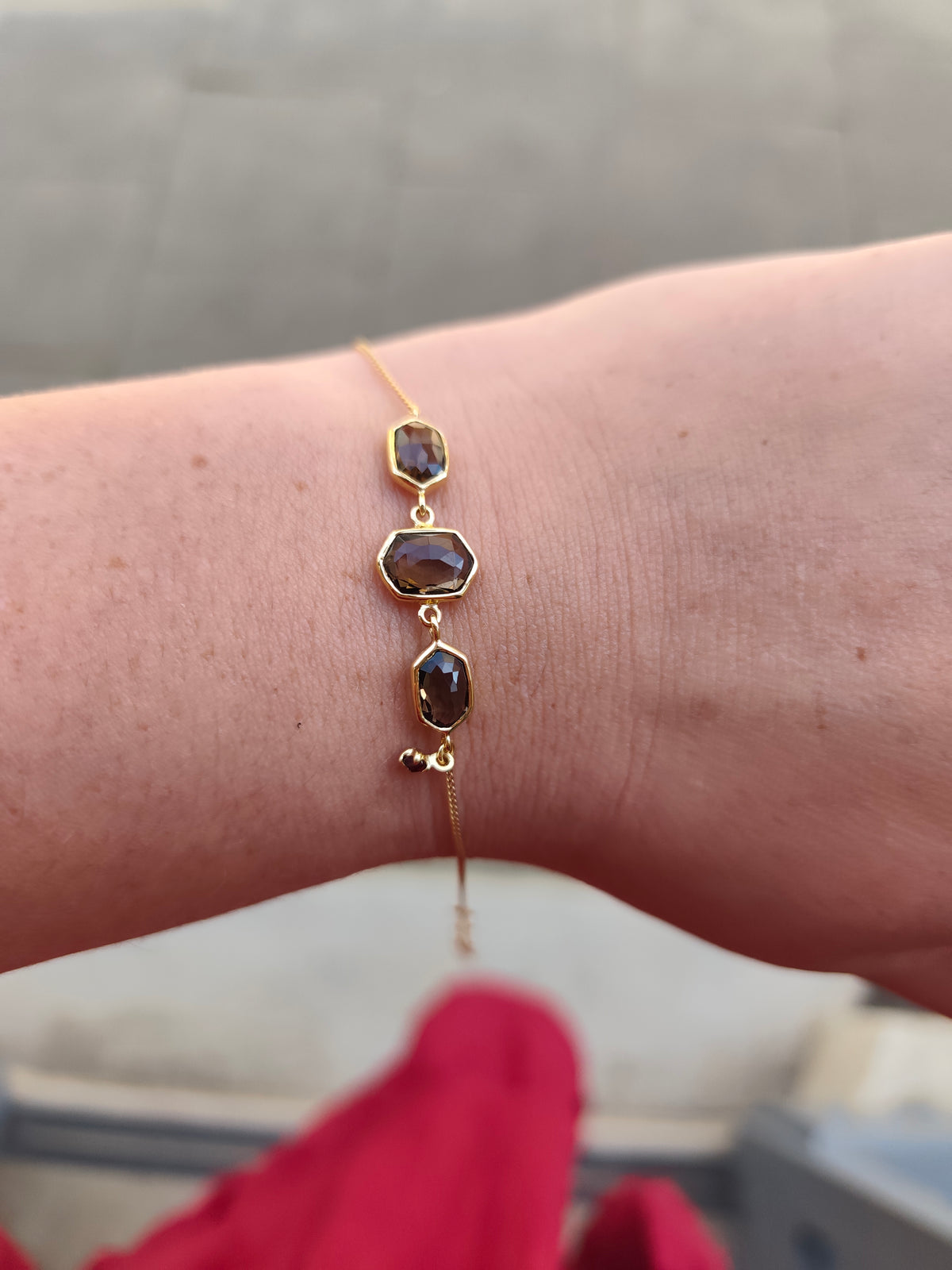 Bracelet Quartz Fumé & Grenat
