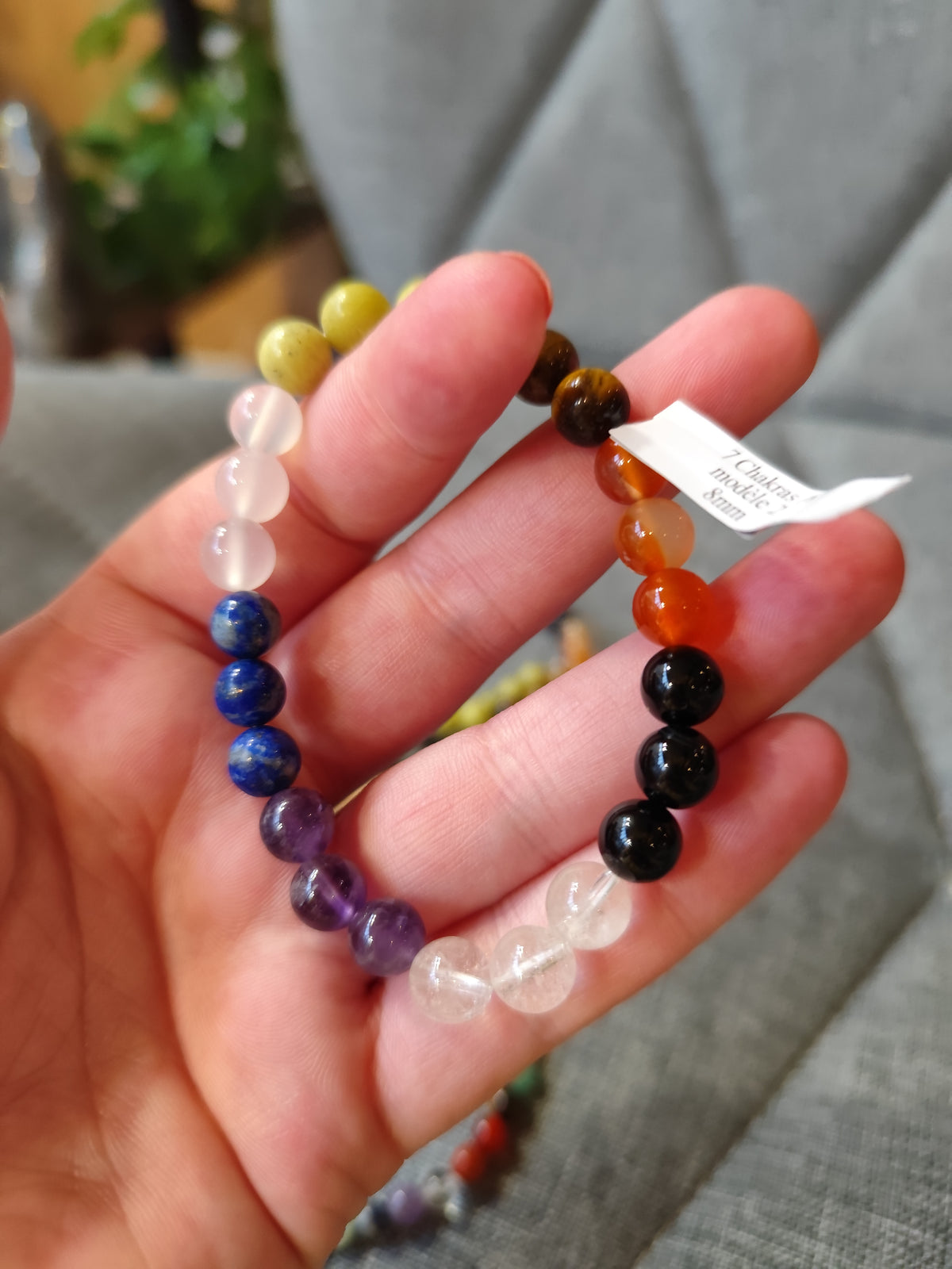 Bracelet 7 Chakras 8 mm en Pierres Naturelles – Équilibre et Bien-être