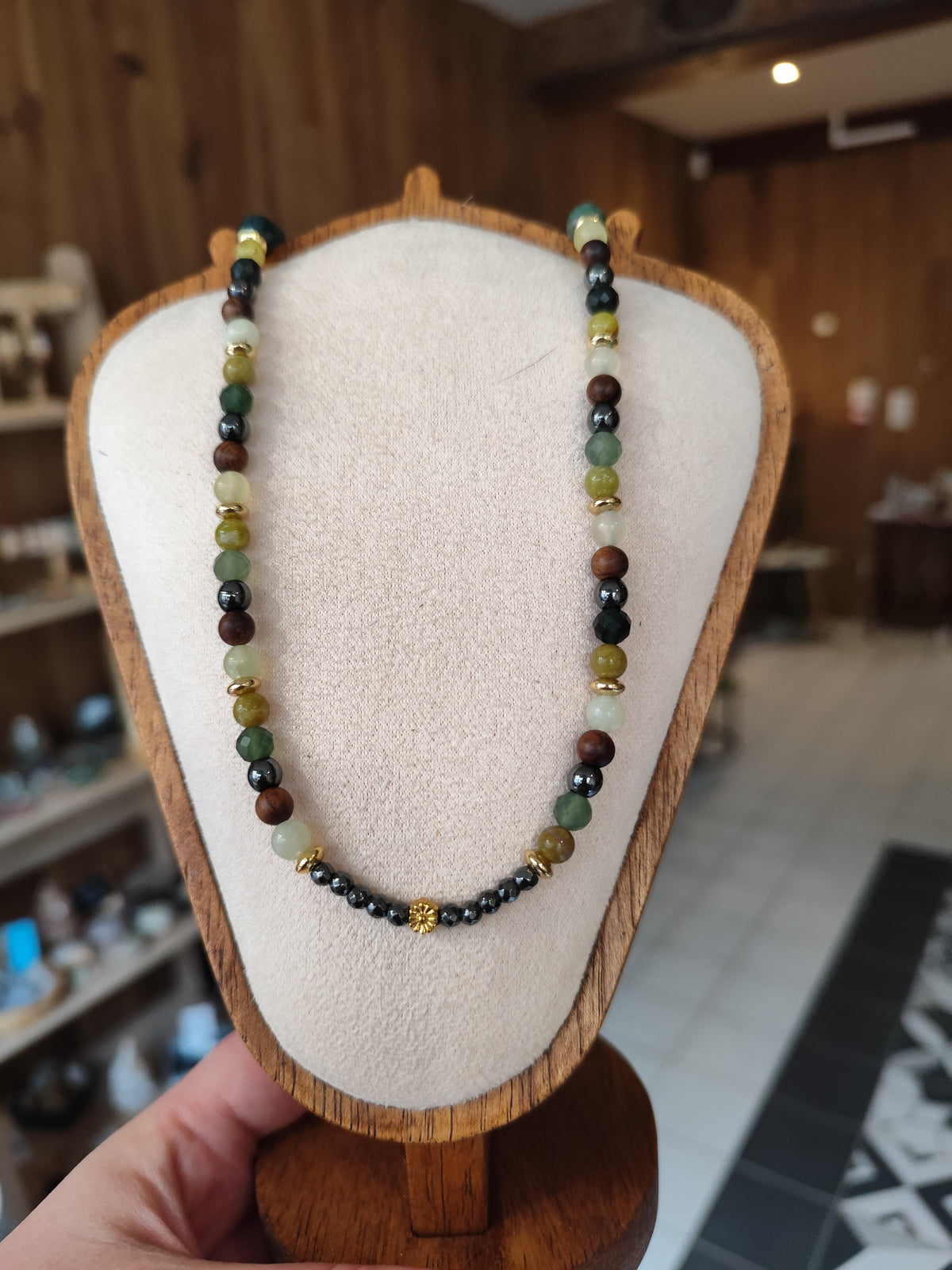 Sautoir Marguerite – Collier en Pierres Naturelles, Bijou Bohème et Lithothérapie
