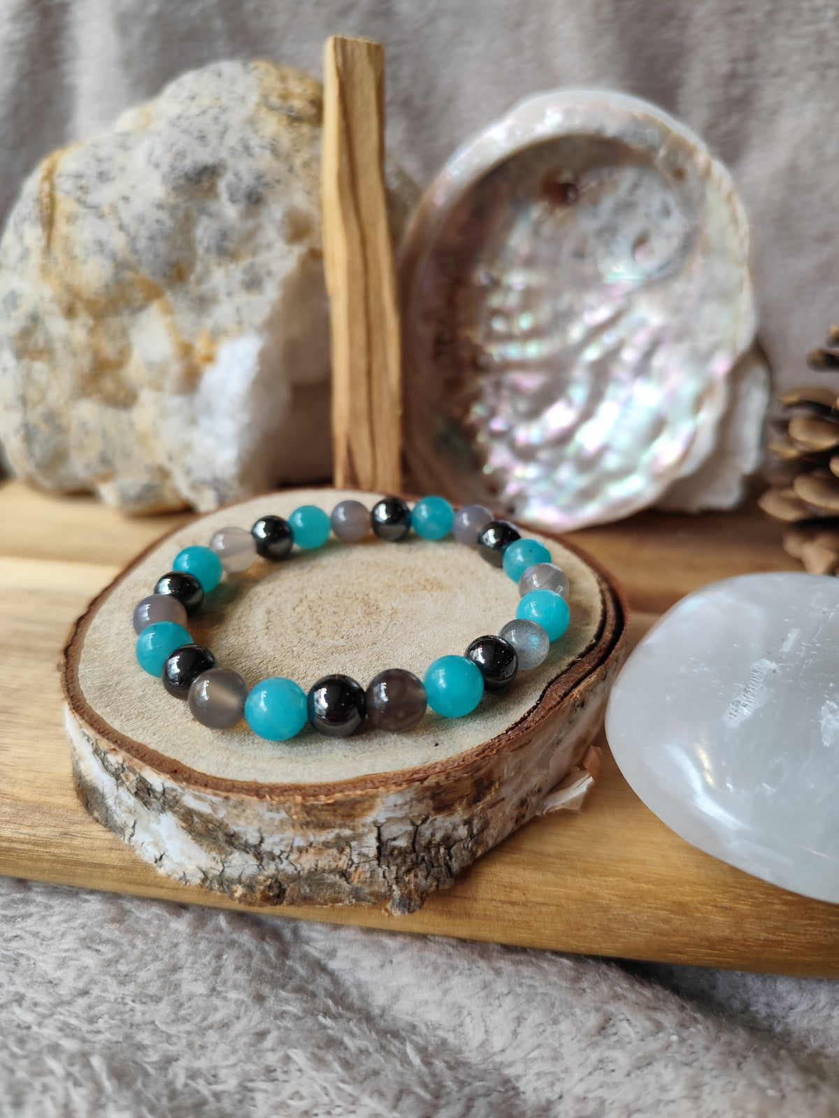 Bracelet “Horizon Paisible” – Sérénité, Protection & Équilibre | L’Œil de Luna
