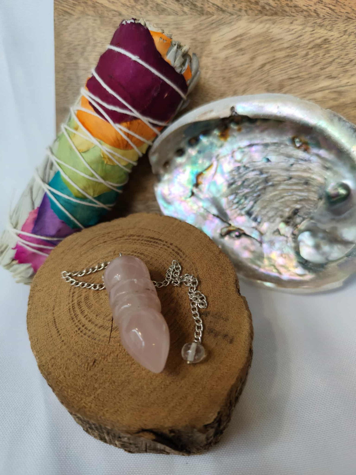 Pendule Égyptien Quartz rose - Guidance spirituelle