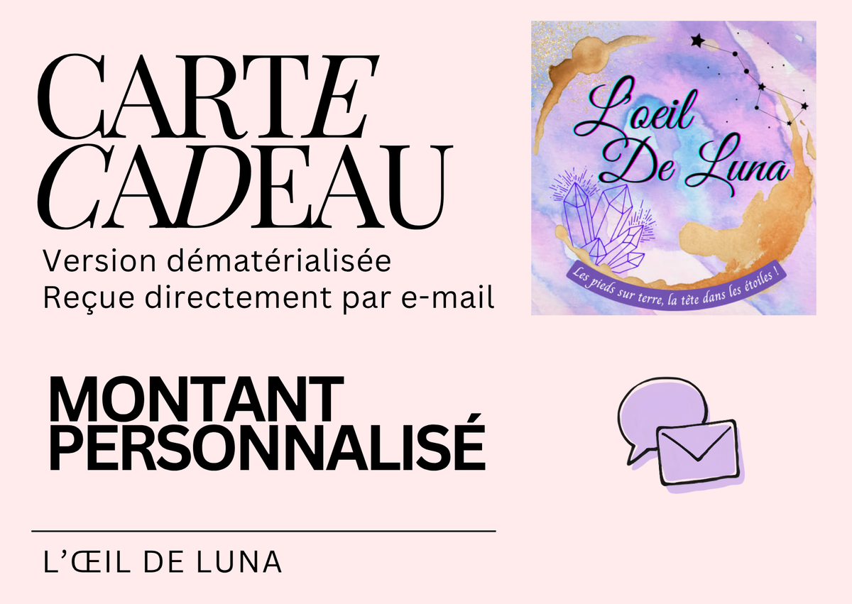 Carte cadeau - montant personnalisé - en ligne