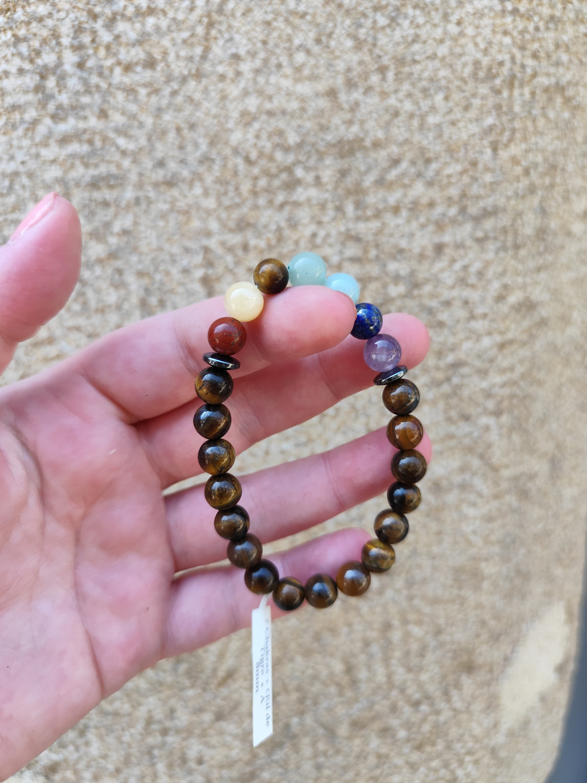 Bracelet 7 Chakras & Œil de Tigre – Énergie, Protection & Équilibre
