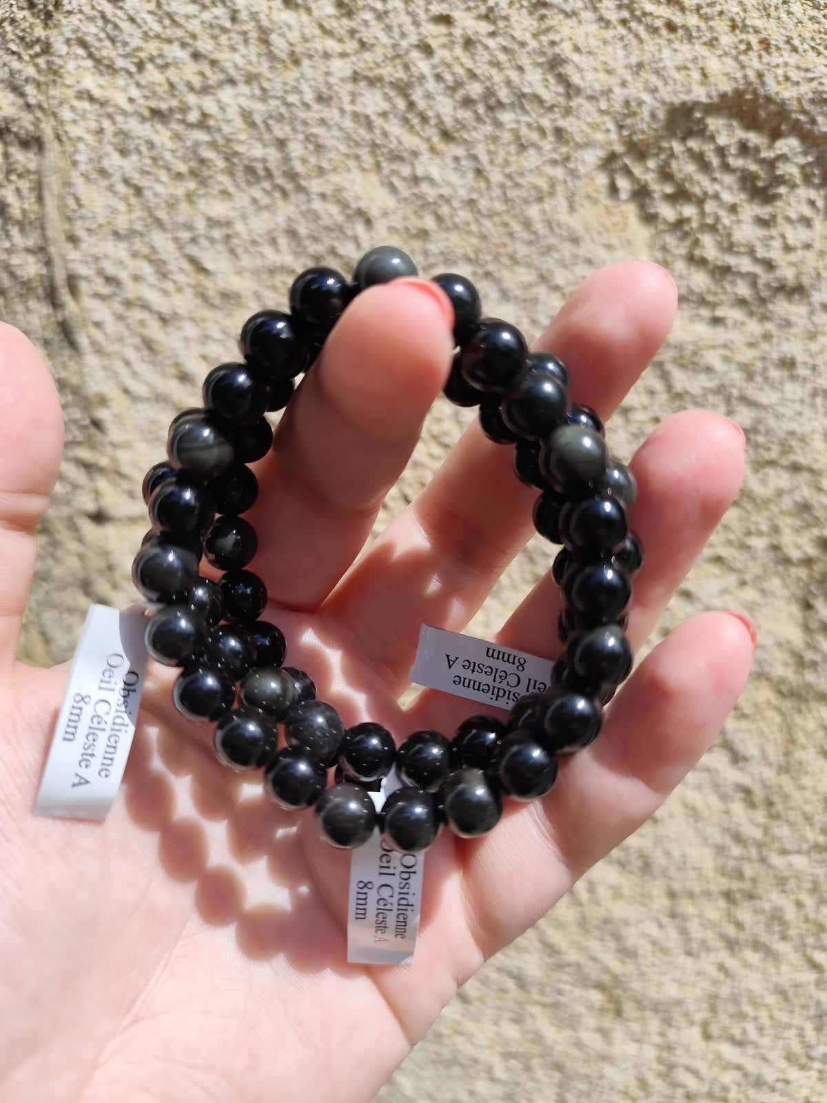 Bracelet Œil Céleste A – Pierre naturelle de protection et d’harmonie énergétique / 8 mm