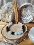 Bracelet Aigue-Marine & Œil de Tigre – Confiance, Apaisement et Force Intérieure | L’Œil de Luna