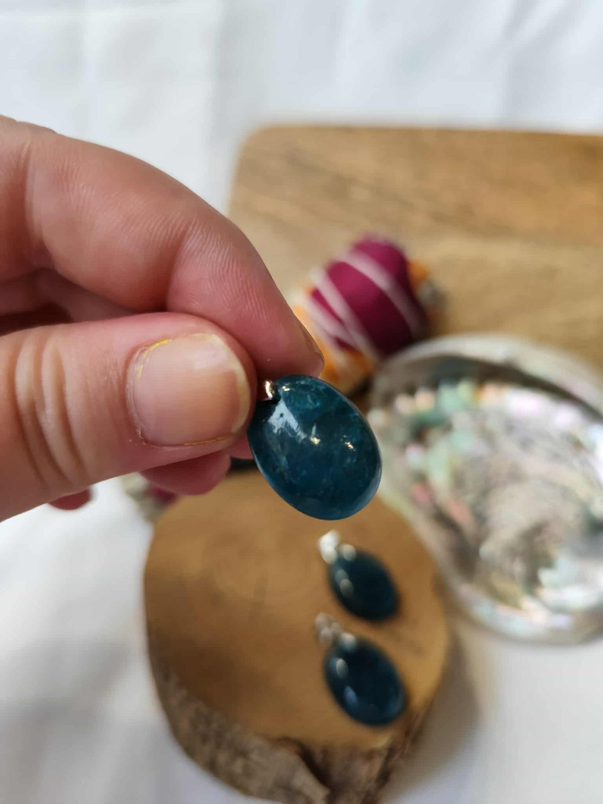 Pendentif Apatite bleue