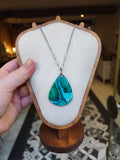 Collier Chrysocolle & Malachite en pierre naturelle