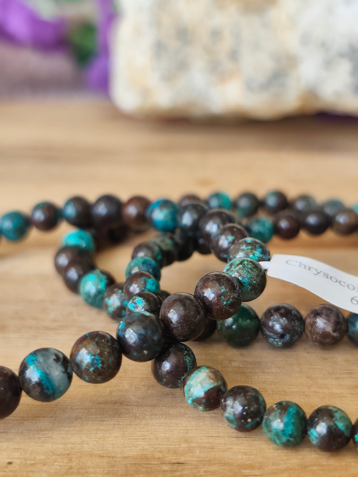 Bracelet Chrysocolle du Congo - 6mm A+