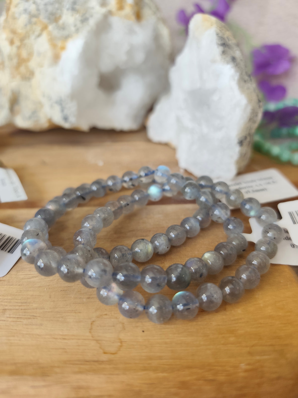 Bracelet Labradorite Qualité AA – Pierre Naturelle / 6,5 - 7,5 mm