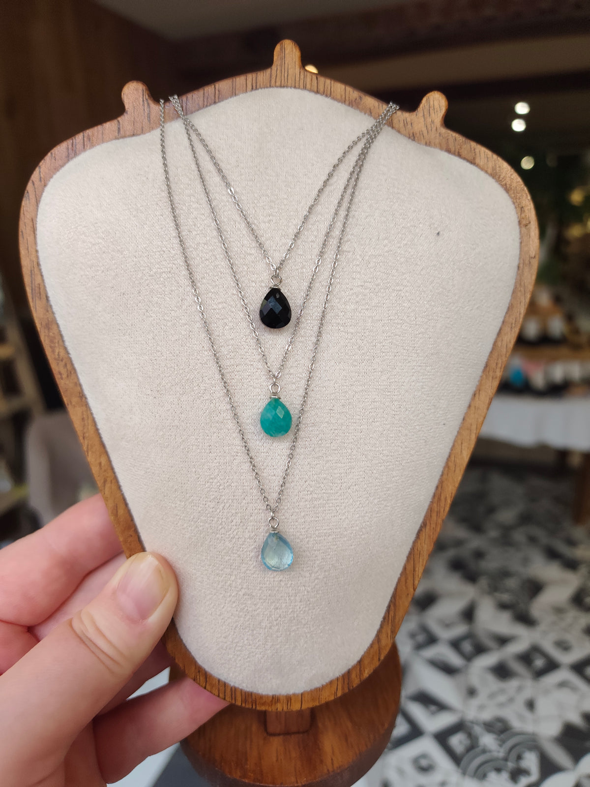 Collier Aigue-Marine Naturelle – Argent 925 Poinçonné