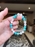 Bracelet en pierre naturelle, amazonite et sélénite