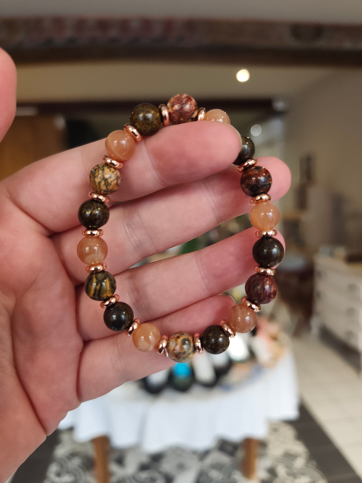 Bracelet Croire en Soi – Bronzite, Œil de Taureau & Pierre de Lune