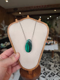 Pendentif en malachite naturelle – Chaîne en acier inoxydable