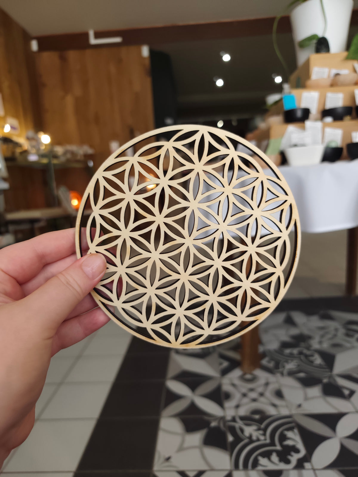 Fleur de Vie en bois – 15 cm