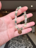 Bracelet Gémeaux doré – Préhnite, Jade de Chine & Cristal de roche - dorée
