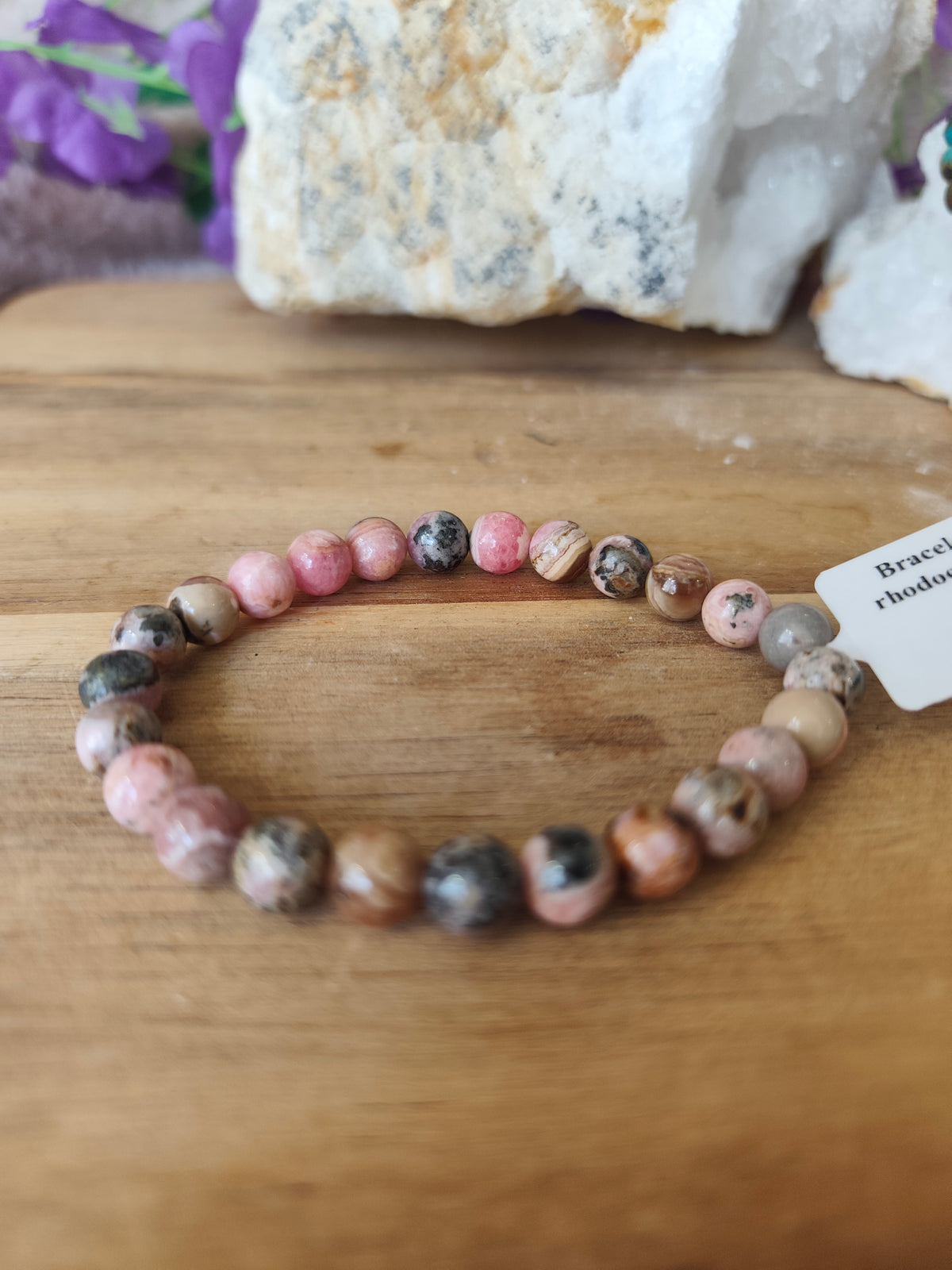 Bracelet Rhodochrosite Qualité A – Pierre Naturelle 08 mm