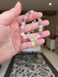 Bracelet Sagittaire doré – Lépidolite Faste, Jade de Chine & Quartz rose - dorée