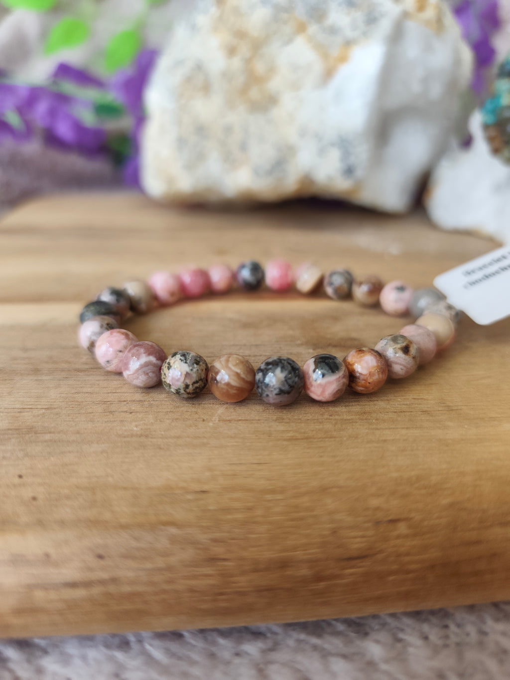 Bracelet Rhodochrosite Qualité A – Pierre Naturelle 08 mm