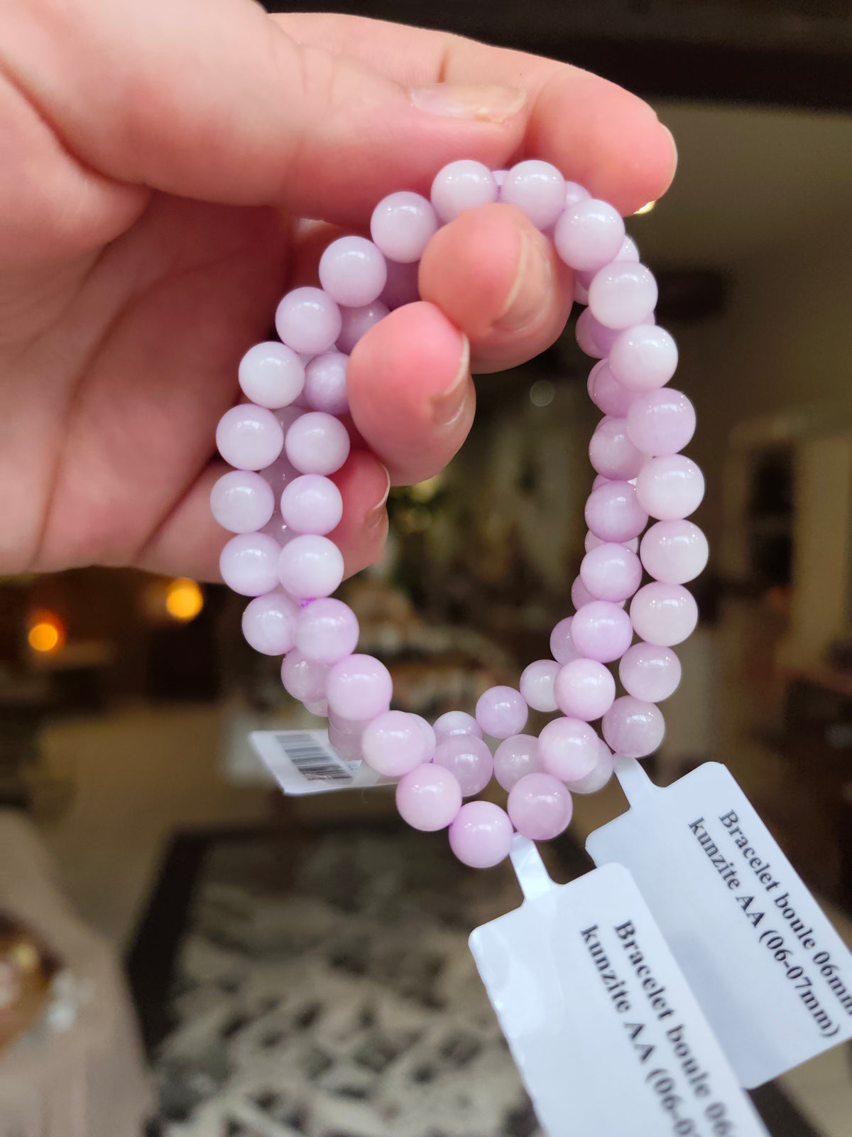 Bracelet en kunzite qualité AA