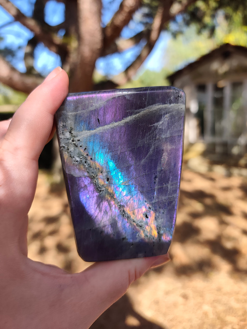 Labradorite Sunset violette multicolore – Pierre naturelle