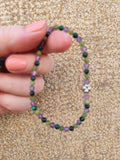 Bracelet Forest – 4 mm | Malachite, Serpentine & Améthyste