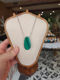 Pendentif en malachite naturelle – Chaîne en acier inoxydable
