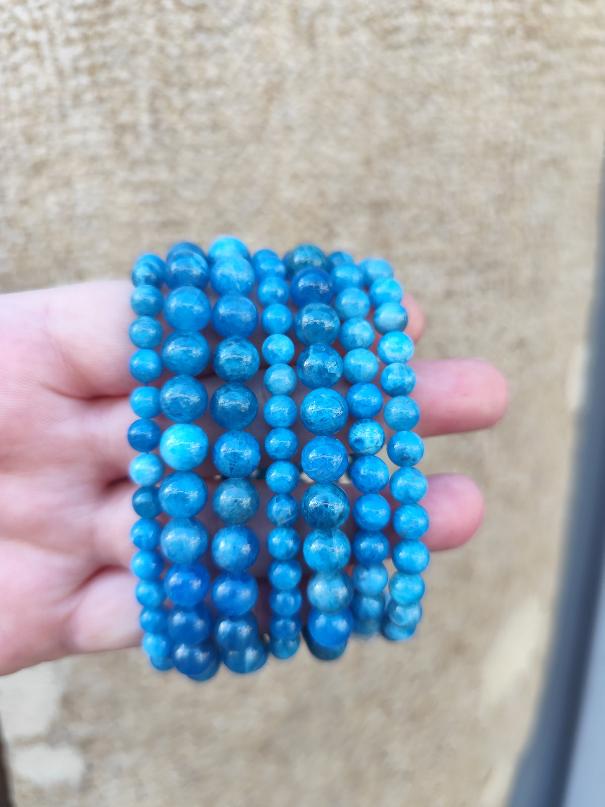 Bracelet en Apatite Bleue Naturelle AA