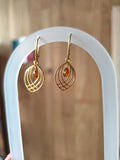 Boucle d'oreille Ambre Argent Patine