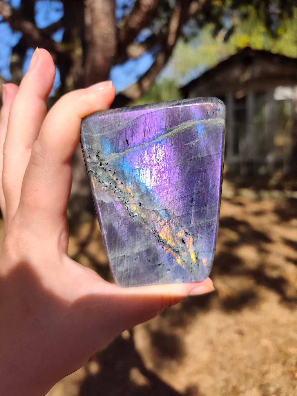 Labradorite Sunset violette multicolore – Pierre naturelle