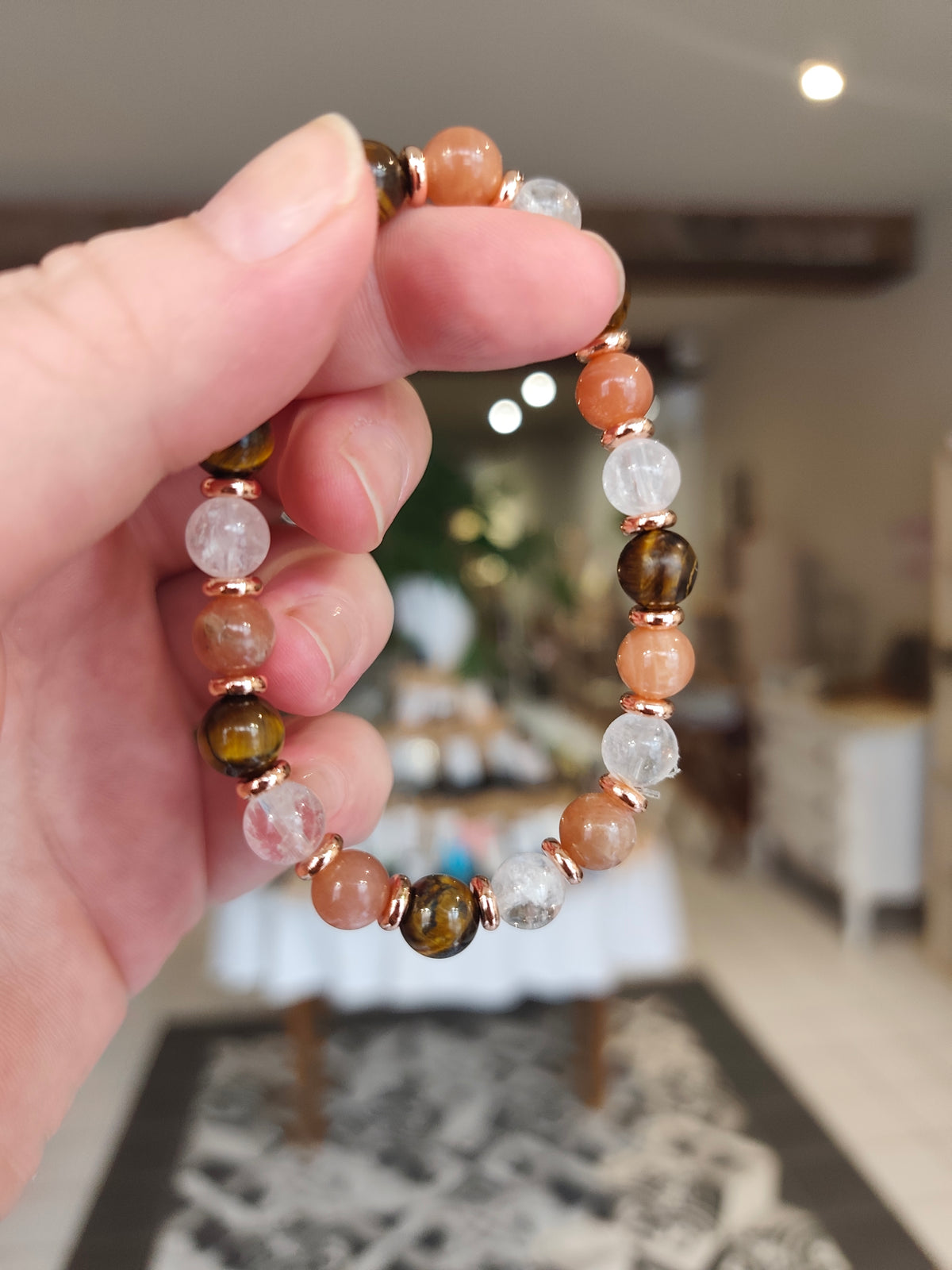 Bracelet Oser Être Soi – Cristal de Roche, Œil de Tigre & Pierre de Lune