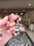 Bracelet S’aimer & Avancer – Rhodonite, Quartz Rose & Œil de Taureau