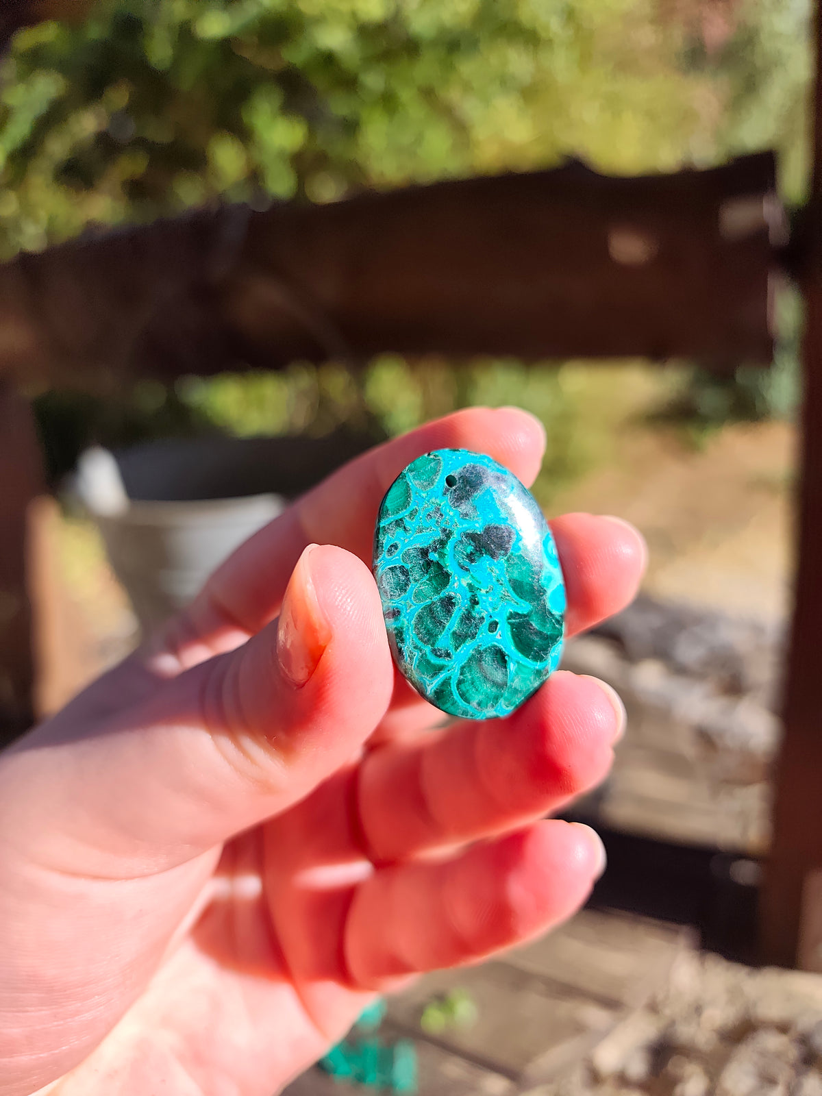Pendentif chrysocolle pièce unique
